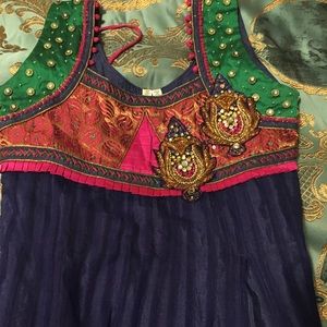 Blue kurta. tunic pants. indo-western Indian dress